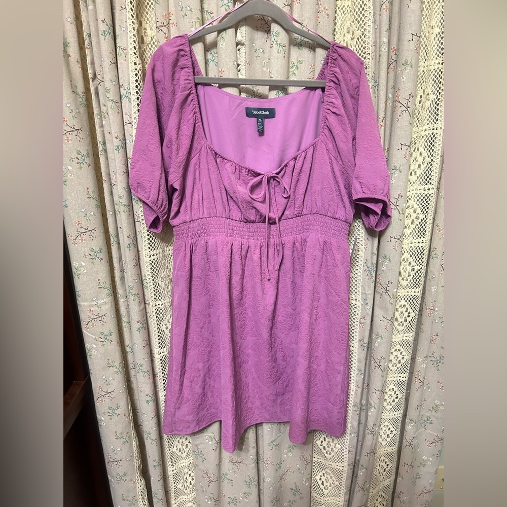 2/$28 ModCloth Textured Puff Sleeve Dress XL NWT